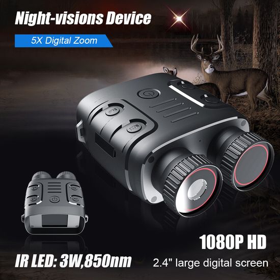 กล้องส่องทางไกล Night Vision อุปกรณ์2.4 "หน้าจอ LCD อินฟราเรด960P HD 5X ดิจิตอลซูมล่าสัตว์กล้องโทรทรรศน์กล้องส่องทางไกลกลางแจ้ง Camera