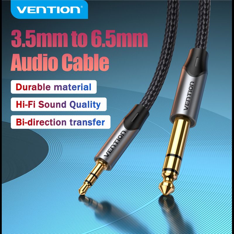 Vention 3.5 มม. ถึง 6.5 มม.  สายสัญญาณเสียง  Aux cable แจ็ค 3.5 หัวแจ็ค กีต้าร์ สายแจ็ค แจ๊คกีตาร์ jack 3.5 mm trs cable สายเปิดเพลง 6.5 to 3.5 สายสันยานเสียง 10 m