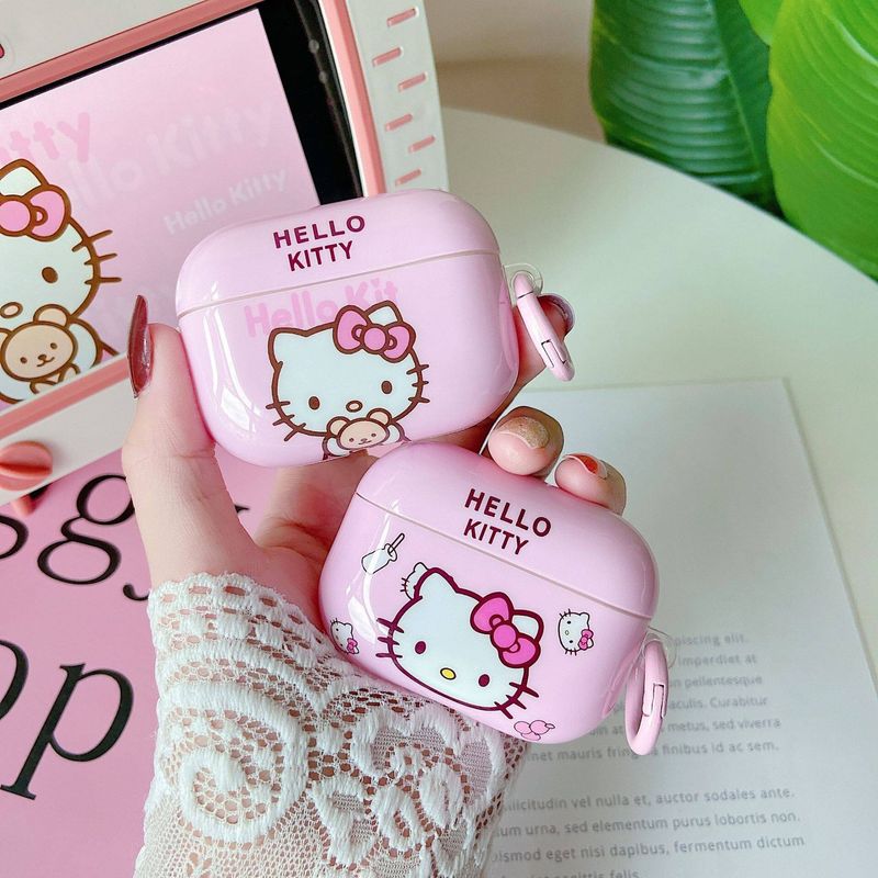 เคส Airpods 3น่ารักเคสซิลิโคนลาย Hello Kitty สำหรับ Airpods 3rd เคสอะนิเมะสีชมพูนิ่มสำหรับ Airpods 1 2