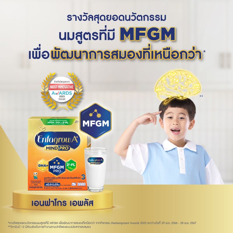 นมผง เอนฟาโกร เอพลัส มายด์โปร สูตร3 ชนิดจืด (2550 กรัม) Enfagrow A+ MindPro Stage3 Plain (2550 g)