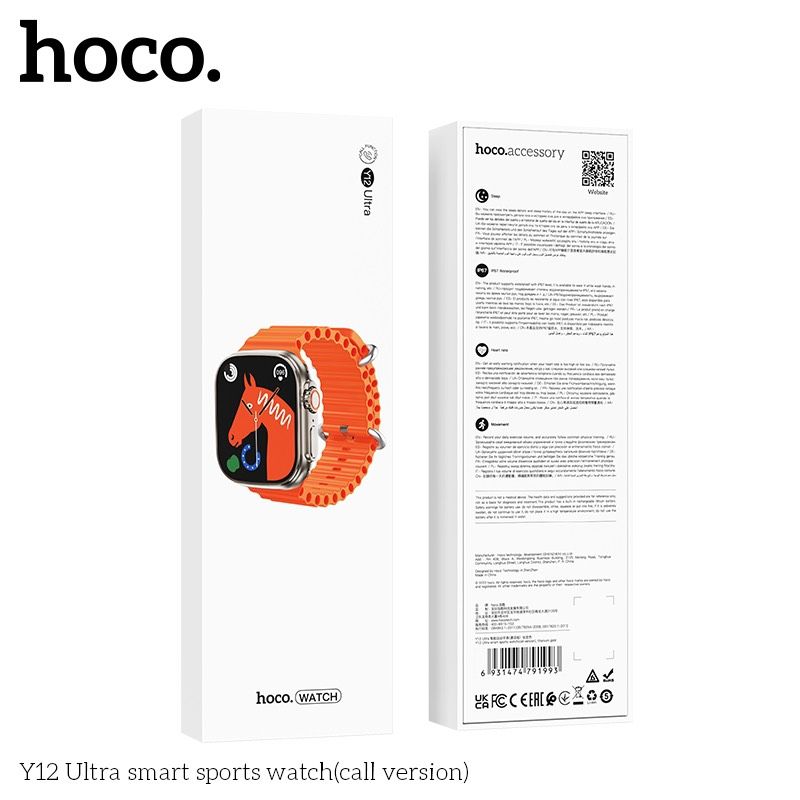 (Hoco Thailand) HOCO Y12 Ultra โทรเข้าออกได้ (ios ,Android ) Bluetooth 5.0 Call Smart Watch Sports Fitness Tracker FHD Display นาฬิกาโทรได้ สมาร์ทวอช