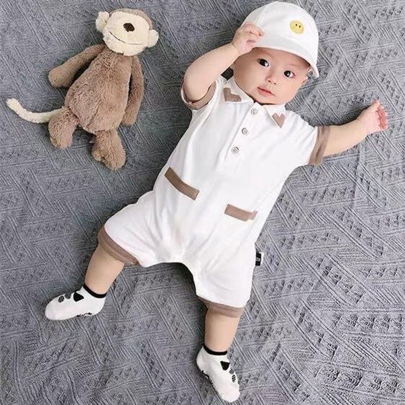 [Ready Stock]0-18 Monthes Newborn Baby Boys Romper British Gentlemans Romper Jumpsuit Style Clothing New