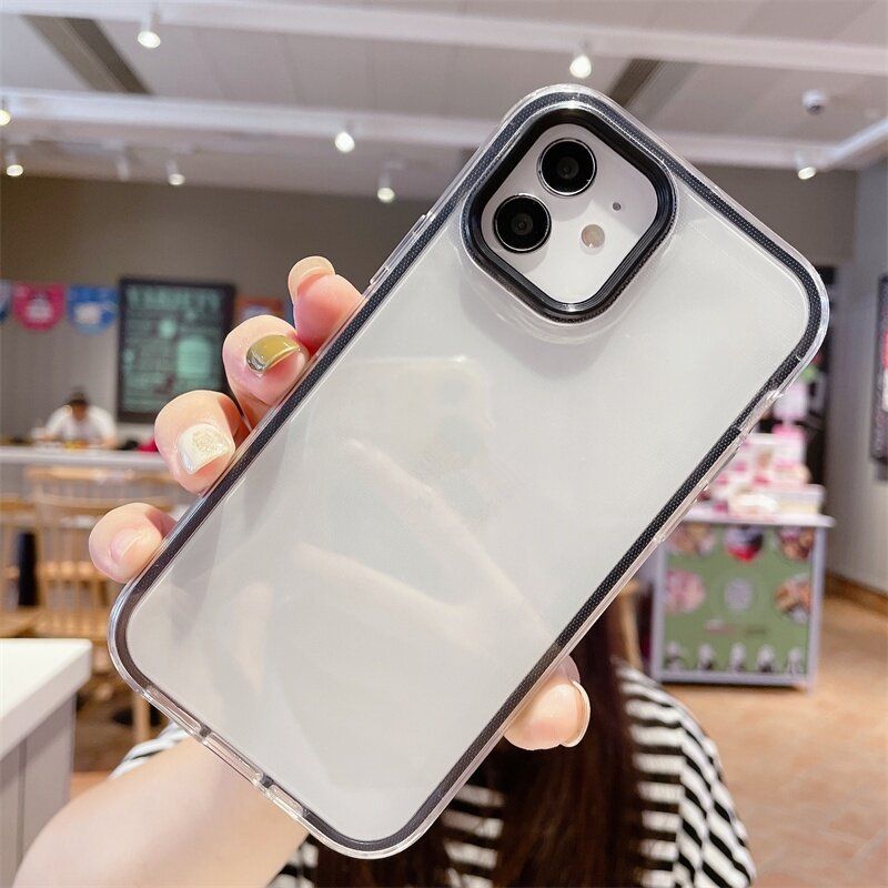 ⚡3in1เคส iPhone⚡ซิลิโคนนุ่ม เคสใส อะครีลิคกัน For iPhone 15 11 12 13 14 Pro Max 6 6s 7 8 Plus X XS Max XR 13 ProMax se 2020 เคสเหลี่ยมขอบถอดออกได้