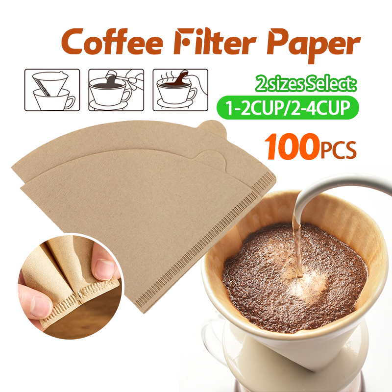 กระดาษกรองกาแฟดริป 100 แผ่น กระดาษ กรองกาแฟ V60 กระดาษกรองกาแฟ กระดาษกรองกาแฟ Drip Coffee Paper Filter V Shape