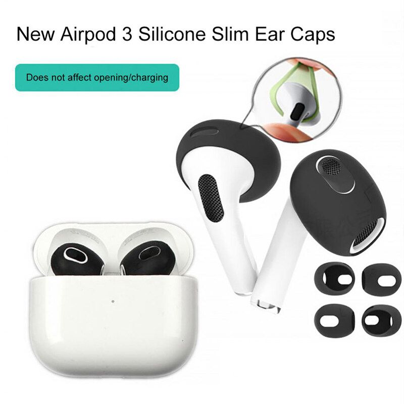 ซิลิโคน Airpods ที่ครอบหูสำหรับ AirPods 3 เคล็ดลับที่ครอบหูอุปกรณ์เสริมเคสป้องกันผิวสำหรับ AirPod 3 2 ชิ้น/คู่