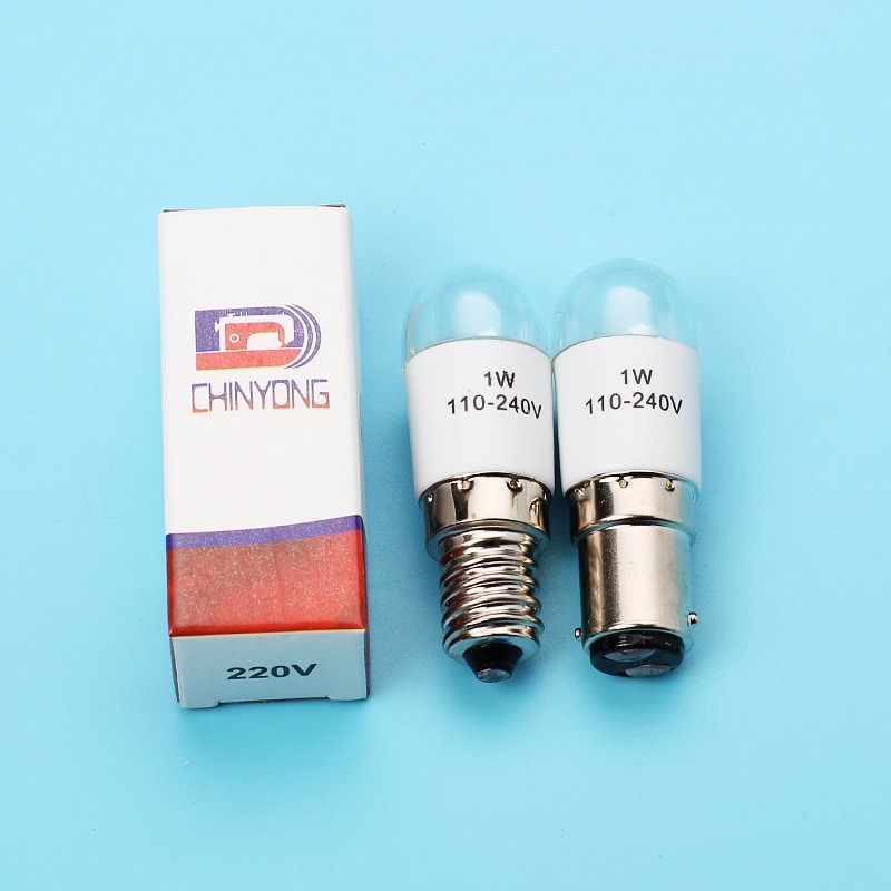 หลอดไฟLED(เเสงสีขาว)จักรเย็บผ้า จักรกระเป๋าหิ้ว1W 110-240Vเเบบเกลียว(E14) เเบบเขี้ยว(D15)