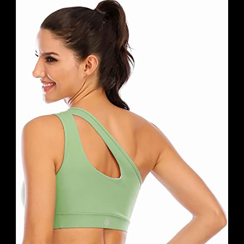 SUPERFLOWER Women S One Shoulder Yoga Bras Push Up Sports Top Crop Athletic Vest