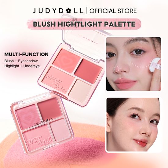 Judydoll บลัชออน'ไฮไลท์'จูดี้ดอล'สีแดง'สี นู้ดธรรมชาติ'บลัชออนครีม'Blush& Highlight เครื่องสําอาง9g