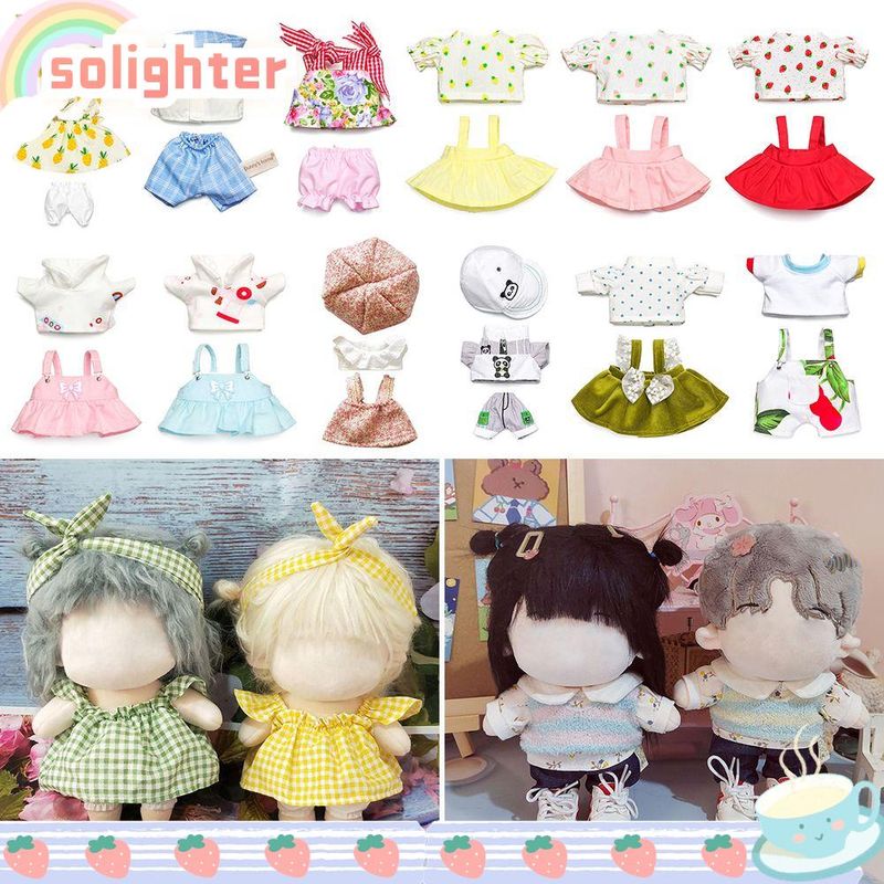 Solighter 20 ซม.ชุดกระโปรงตุ๊กตา แฮนด์เมด Diy อุปกรณ์เสริม สําหรับตุ๊กตา