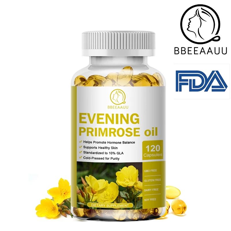 【BBEEAAUU】 Evening Primrose Oil-400mg,120 แคปซูล สูตรสุขภาพผู้หญิง นอีฟนิง พริมโรส น้ํามันอีฟนิ่งพริมโรส รักษาสุขภาพผิว ส่งเสริมสมดุลฮอร์โมน ผมแข็งแรง รองรับผิวกระจ่างใส สดใส สําหรับผู้ชาย และผู้หญิง  อาหารเสริม