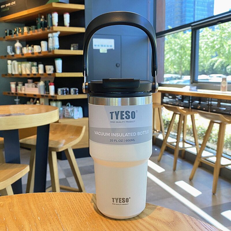 TYESO แท้100% รุ่นใหม่ล่าสุด ใหม่!  แก้วเก็บอุณหภูมิ Tyeso พร้อมหูหิ้ว ความจุ20oz-25oz-30oz-35oz-40oz แก้วเก็บอุณหภูมิร้อนเย็นได้นานสูงสุด6-12ชั่วโมง