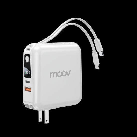 [ส่งเร็ว 1 วัน]  Moov PB01 (W1501) แบตสำรอง 15000 mAh ชาร์จเร็ว QC 3.0 PD 20W Powerbank พาวเวอร์แบงค์ ชาร์จเร็ว Fast Charge สายชาร์จในตัว Type C และ L Cable RPP-20