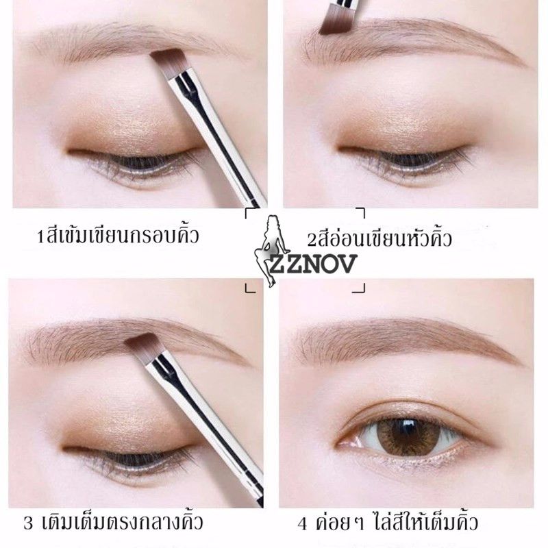 (ของแท้/ดินสอเขียนคิ้ว) แป้งเขียนคิ้ว 3in1 ตลับเดียวมี 3 สี พร้อมแปรงเขียนคิ้ว ใช้ระบายสีคิ้ว เป็นอายแชโดว์ ไลน์สันจมูกกันน้ำ กันเหงื่อ ติดทน eyebrow pencil