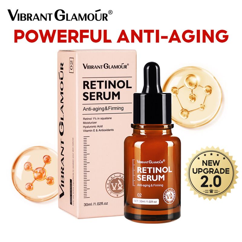 VIBRANT GLAMOUR  FDA Retinol facial serum เรตินอล เอสเซนส์บำรุงผิวหน้า ต่อต้านวัย เลือนริ้วรอย บริษัท ยก ให้ความชุ่มชื้น ครีมต่อต้านริ้วรอย 30ml