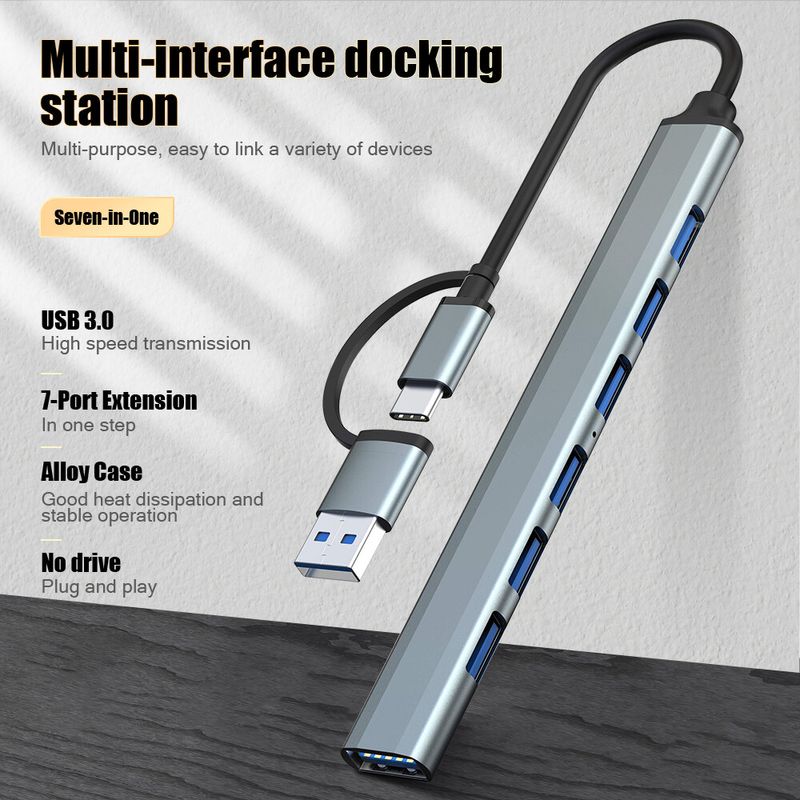 5-In-1 8 ใน 1 5 พอร์ต USB 3.1 Type-C ฮับ USB C ความเร็วสูงพร้อมฮับ 3.0 2.0 5Gbps TF SD ช่องอ่าน PD สำหรับ MacBook Pro Air USB C ตัวแยกสัญญาณ