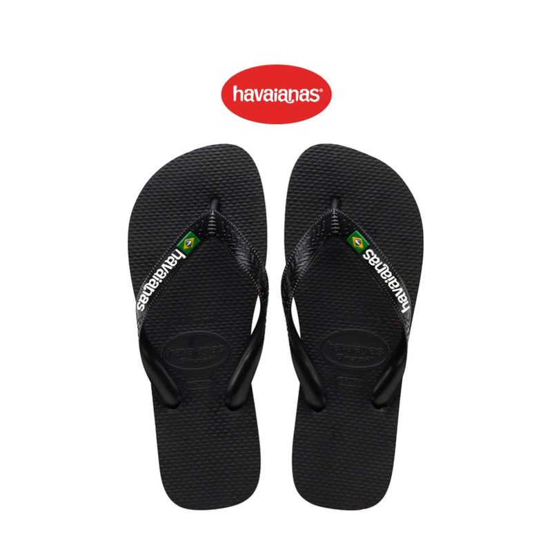 HAVAIANAS รองเท้าแตะผู้หญิง Brasil Logo Flip Flops BLACK 41108501069U_C3BKXX