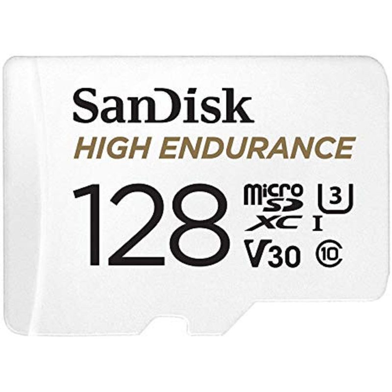 SanDisk High Endurance microSD 128GB (SDSQQNR-128G-GN6IA) สำหรับกล้องวงจรปิด ความเร็วสูงสุดอ่าน 100 MB/s เขียน 40 MB/s