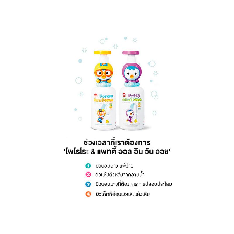 ( ซื้อ 2 ชิ้น 430.-) Pororo & Petty Figure All in 1 Wash