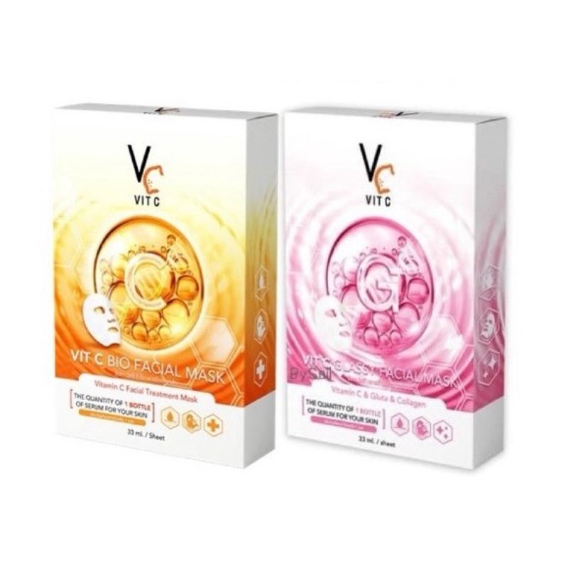 มาส์กหน้า VC น้องฉัตร Ratcha Vit c bio facial mask Mask / Vit C Glassy Facial Mask