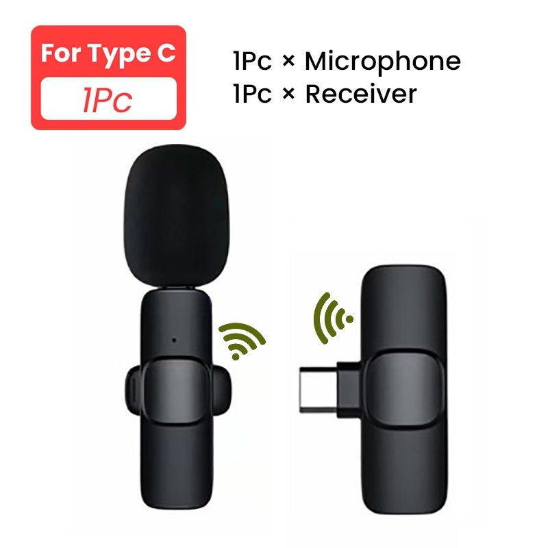 K9 Wireless Microphone ไมโครโฟนไร้สาย Vlog ไมโครโฟนไร้สายแบบหนีบเสื้อ Type C ไมโครโฟนลดเสียงรบกวน ไมโครโฟนคู่สำหรับการบันทึกวิดีโอเสียง วิดีโอบล็อกสด