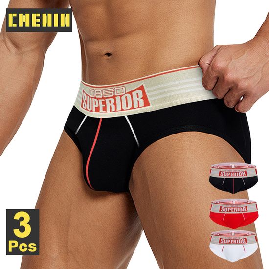 CMENIN BS 3Pcs ใหม่ผ้าฝ้าย Jockstrap ชุดชั้นในชายสั้นสะโพกยกเซ็กซี่ชายกางเกงในชายกางเกงผู้ชาย BS842