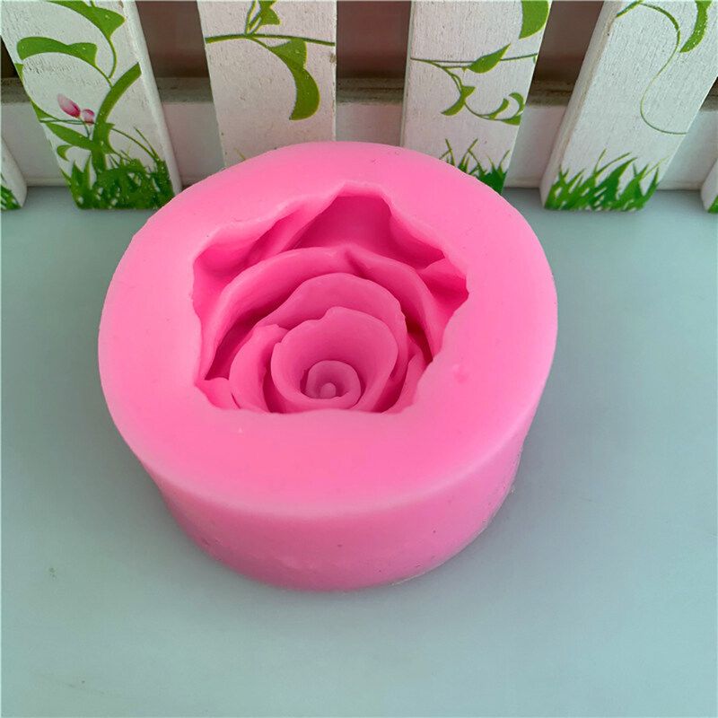 3D ดอกไม้ Bloom ดอกกุหลาบรูปร่างซิลิโคน Fondant สบู่เค้กแม่พิมพ์อบคัพเค้กเครื่องมือ