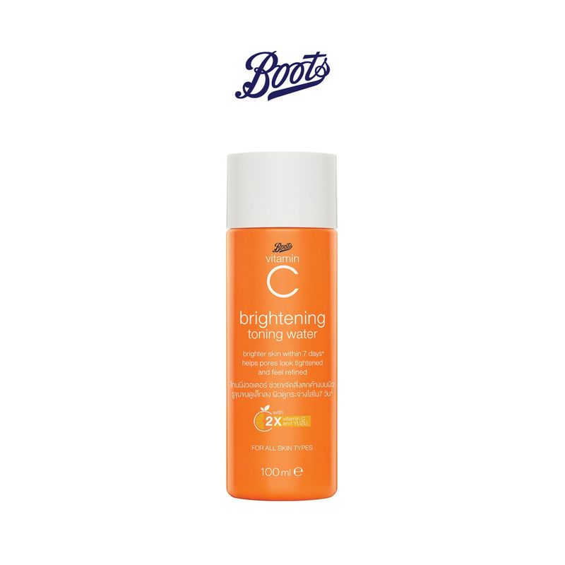 [ส่งฟรี]Boots Vitamin C Brightening Toning Water บู๊ทส์ วิตามิน ซี ไบรท์เทนนิ่ง โทนนิ่ง วอเตอร์ 100 มล.