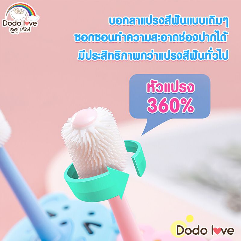 แปรงสีฟันเด็ก 360 องศา ขนแปรงนุ่ม แปรงสีฟันทําความสะอาดช่องปาก