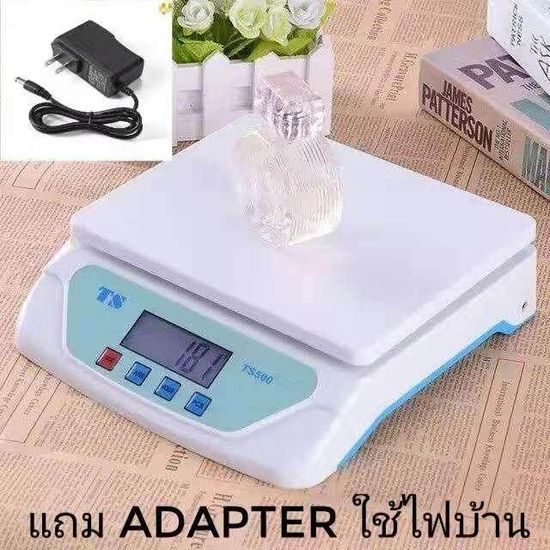 เครื่องชั่งดิจิตอล 30 Kg เครื่องชั่งในครัว เครื่องชั่งอาหาร ชั่งผลไม้ ชั่งขายของออนไลน์ หน้าจอมีไฟ ใช้ถ่าน ใช้ Adapter มีให้ครบชุด รุ่น TS500