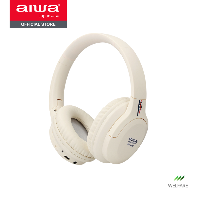 AIWA NB-A23E Bluetooth Headphones หูฟังครอบหู น้ำหนักเบา กันน้ำระดับ IPX5