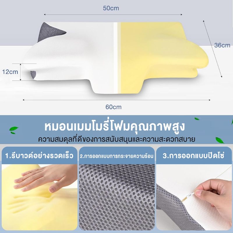 [SALE] หมอน Ergonomic Deep Sleep หมอนเพื่อสุขภาพ บรรเทาอาการปวดคอ ให้คุณนอนหลับสบาย (ประกันคืนเงินใน 90 วัน)