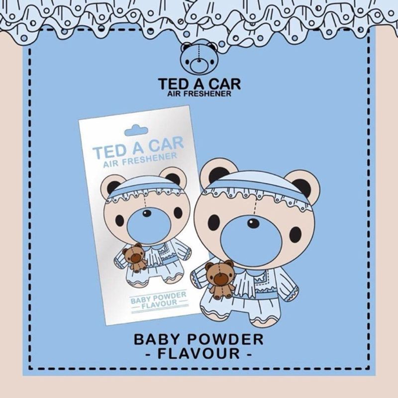 TED A CAR กลิ่นแป้งเด็ก : แผ่นน้ำหอมปรับอากาศ 🐻สุดฮิต