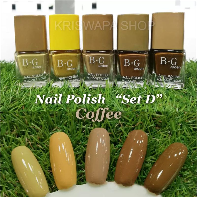 สีทาเล็บ B.Garden set D (coffee) 5ขวดสีสวย