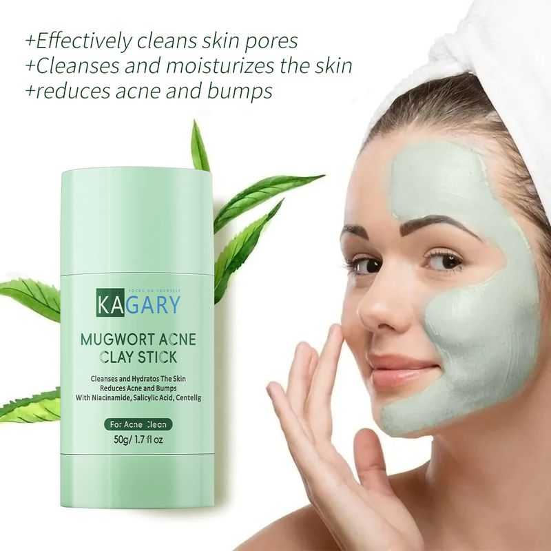 KAGARY Mugwort Clay Acne Mask 50g มาร์คหน้า มาสก์โคลนแบบแท่ง มาสก์โคลน และช่วยให้ผิวกระชับ ทำความสะอาดใบหน้า ผิวขาวกระจ่างใส