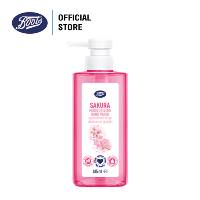 Boots Sakura Moisturising Hand Wash 485Ml บู๊ทส์ ซากุระ มอยส์เจอร์ไรซิ่ง แฮนด์ วอช 485มล.