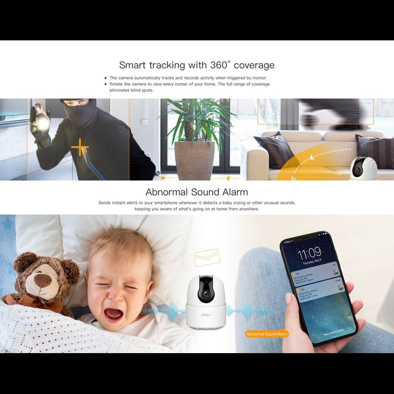 IMOU Ranger 2C กล้องไวไฟ 2MP มีไซเรน ตรวจจับเฉพาะคน พูดคุยโต้ตอบได้ กล้องสำหรับภายใน