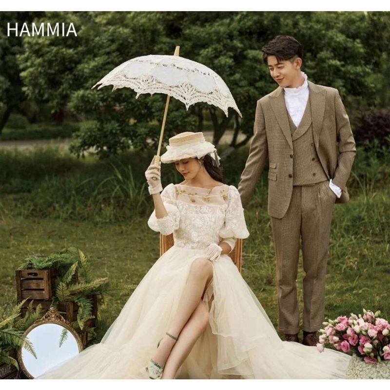 ร่มลูกไม้ สไตล์ตะวันตก สําหรับถ่ายภาพเจ้าสาว งานแต่งงาน Wedding Umbrella  HAMMIA