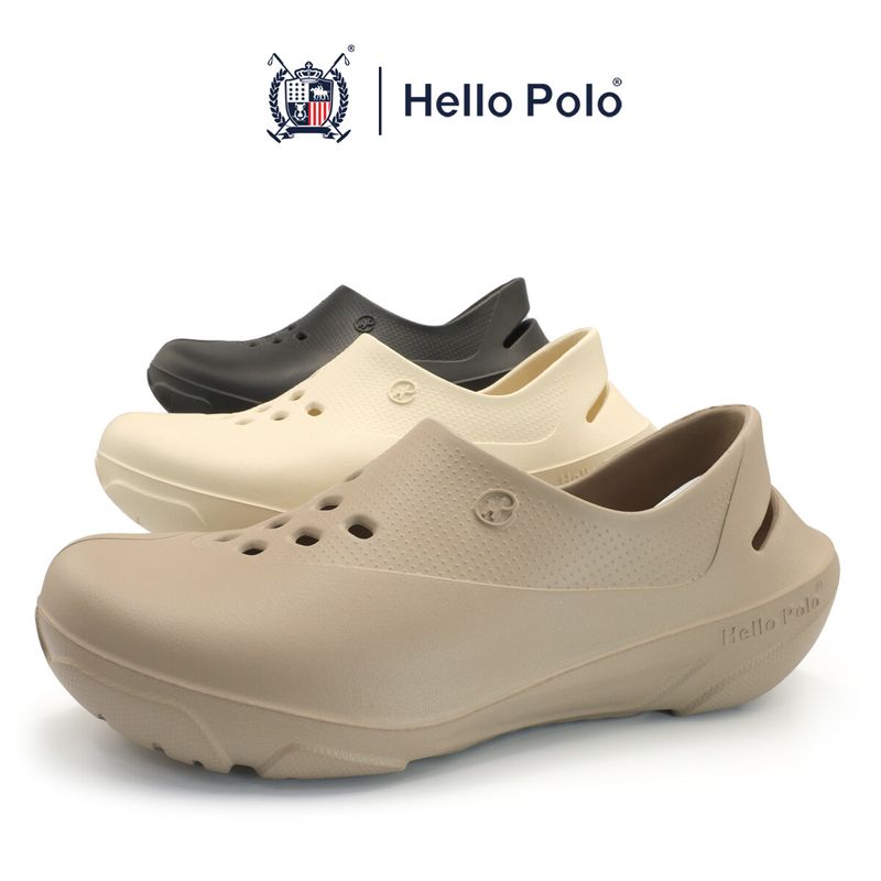 Hello Polo รองเท้าแตะ รองเท้าหัวโต พื้นนุ่มมาก รองเท้าแบบสวม กันลื่น เบาสบาย พื้นหนา เหมาะกับฤดู สําหรับผู้หญิง และผู้ชาย HP8024