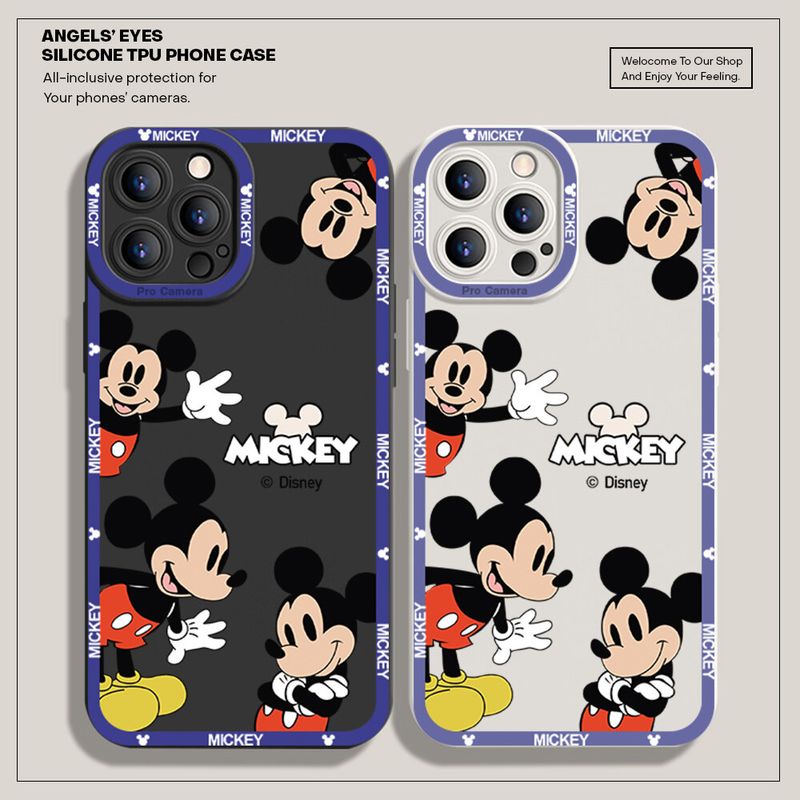 Hontinga เคสโทรศัพท์ Samsung Galaxy,เคสมือถือสำหรับ Samsung Galaxy S8 S8 Plus S9 S9 Plus S8 + S9 + เคสการ์ตูนอนิเมะมิกกี้เมาส์สี่เหลี่ยมทำจากซิลิโคนนิ่มป้องกันกล้องกันกระแทกเคสยางนิ่มสำหรับเด็กผู้หญิง