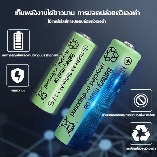 🔋ปลอดภัย มั่นคง🔋 ถ่านชาร์จ 1.2V AA / AAA แท้ 3800mAh ถ่านชาร์จพร้อมที่ชาร์จ ความจุสูง ทนนาน ไม่ต้องซื้อแบตอีกต่อไป มั่นคง แบตเตอรี่ ป้องกันระเบิด ป้องกันรั่วซึม ถ่านชาร์จ aa แท้ ถ่านชาร์จ aaa แท้ ถ่านไฟฉายชาร์จ ถ่ายชาร์ท rechargeable Battery