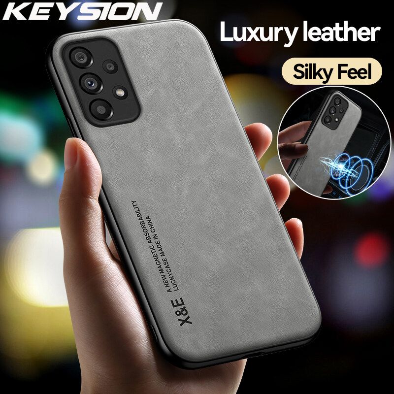 KEYSION เคสหนังสุดหรูสำหรับ Samsung A53 5G A73 A13 A33ซิลิโคนกันกระแทกเคส Galaxy ด้านหลังโทรศัพท์ A52 S A71 A72