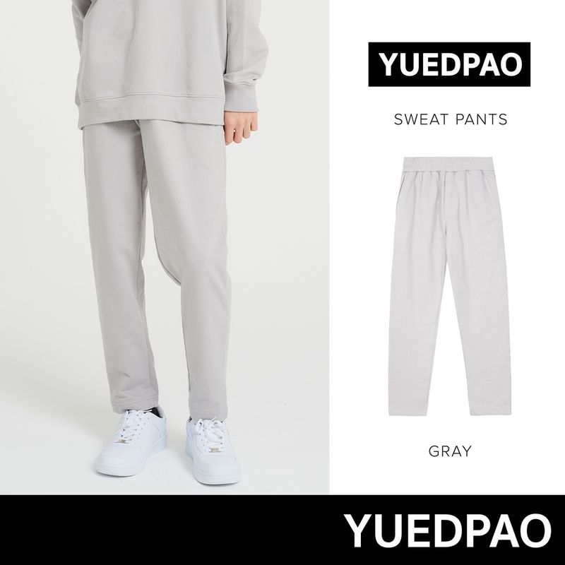 Yuedpao ยอดขาย No.1 รับประกันไม่ย้วย 2 ปี  กางเกงสีพื้น ยืดเปล่า Sweatpants สี Gray