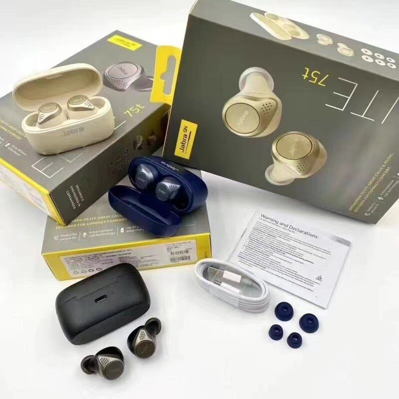 jabra Elite 75T หูฟังทรูไวเลส เบสแน่น เบาสบาย ไร้ดีเลย์ - ดีไซน์ใหม่เรียบหรู สวมใส่กระชับ ประกัน1เดือน ชาร์จ 8 ชมก่อนไช้