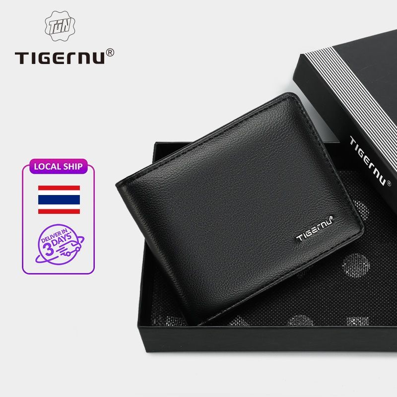 【Local Delivery】TIGERNU 8008 กระเป๋าสตางค์ใบสั้น หนัง PU ใส่เหรียญ สำหรับผู้ชาย