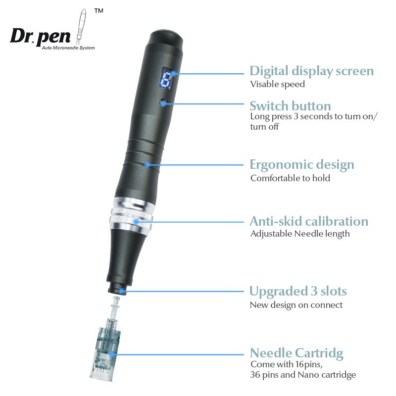 Derma Pen Dr Pen Ultima M8 ปากกาไมโครไร้สาย มืออาชีพ เครื่องมือกําจัดรอยแผลเป็นจากสิว Beuty Machine พร้อมตลับ 10 ชิ้น