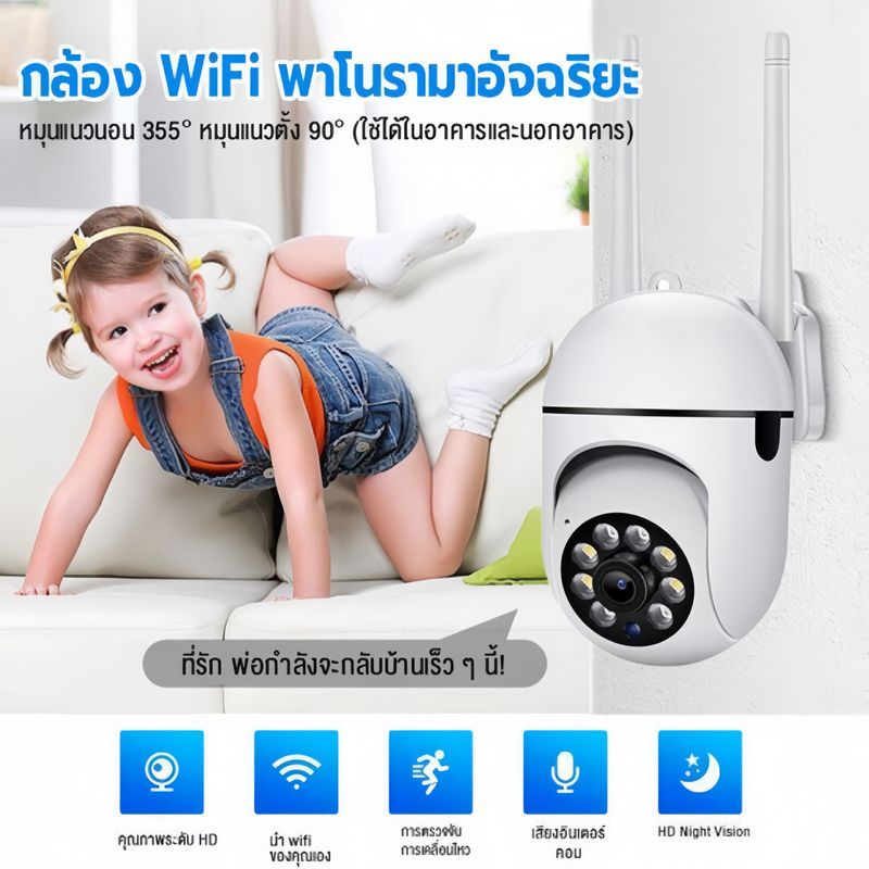 ซื้อ 1 แถม 1  กล่องวงจรปิด360 wifi  V380 Pro cctv  กล้องวงจรปิดกันน้ำไร้สาย 5MP เสียงสองทาง  หมุนได้ผ่านแอพ มองเห็นภาพชัดในที่มืด กล้องภายในกายนอก กล้องกันน้ำ การตรวจจับการเคลื่อนไหว กล้องวงจรปิดระยะไกล 360°PTZ  ip security camara  Infrared night vision