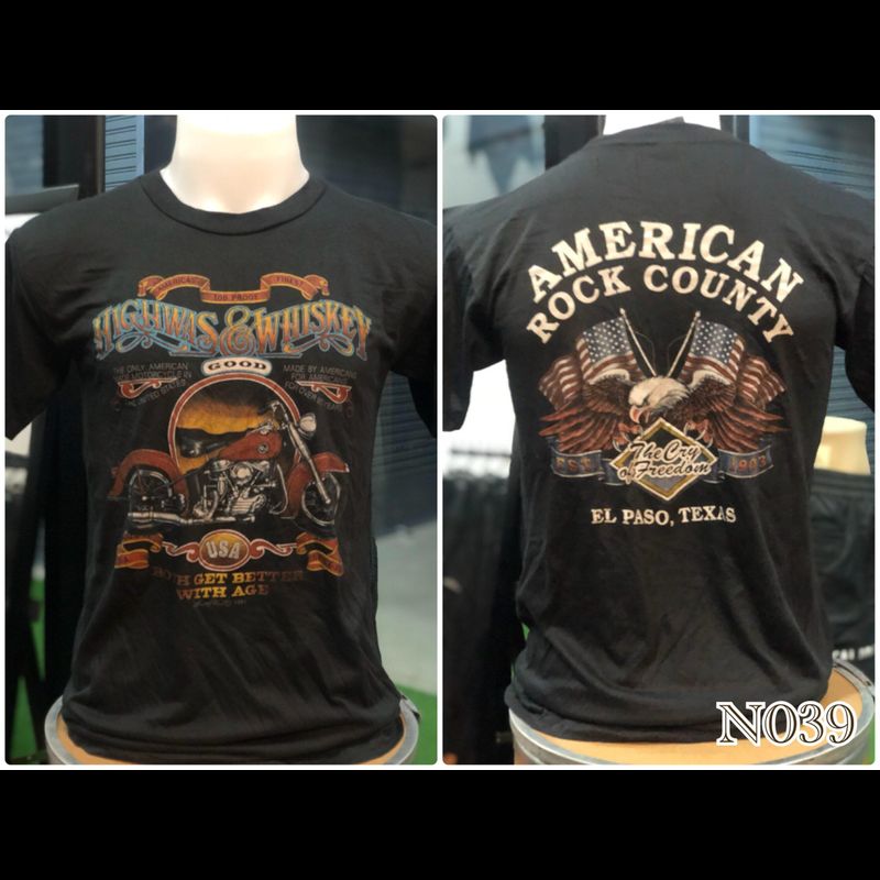 💥 Tee MM Harley Davidson เสื้อฮาเล่ย์ เสื้อยืดคอกลม เสื้อผู้ชาย เสื้อสไตล์วินเทจ ไม่มีตะเข็บขาง สรีนหน้าและหลังขับเนื้อ งานผ้าบาง ผ้า3D ป๊าย3Dt-shirt สักเครื่องได้ ไม่หด ไม่ลอก งานนำเข้าจากประเทศญี่ปุ่น รับประกันราคาถูกที่สุด ส่งฟรีทั่วไทย S-5XL