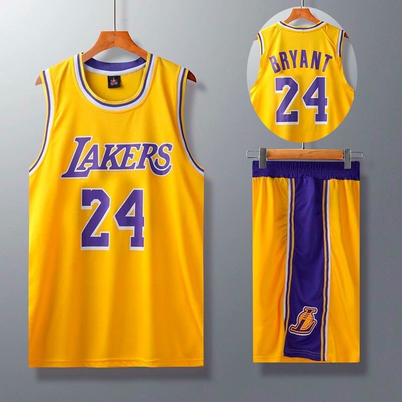 เสื้อ Lakers หมายเลข24,The lakers' no. 8 yellow,Adult L height (160-165)