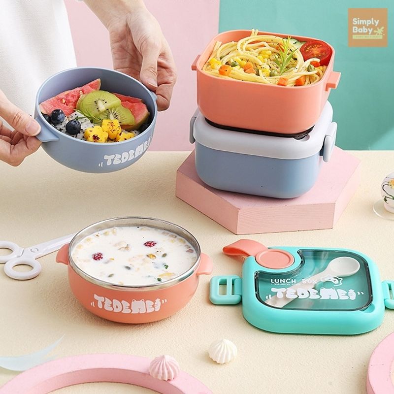 กล่องข้าวเด็ก กล่องข้าวพกพา กล่องอาหาร ขนาด 750ml lunchbox bentobox