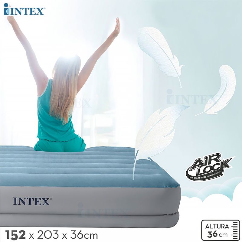 INTEX ที่นอน ที่นอนเป่าลม DURA-BEAM PLUS PRESTIGE AIRBED W/FASTFILL USB PUMP